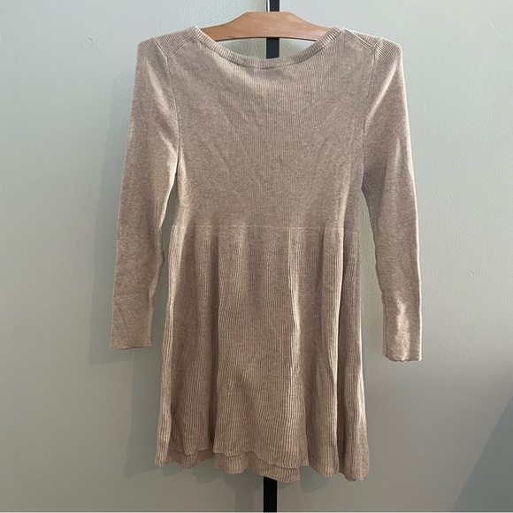 Anthropologie Knitted & Knotted Tan Beige Sweater Dress Silk Blend Size Small - Picture 3 of 5